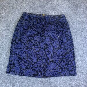 GAS Great American Sportswear Mini Skirt Womens 11 Purple Floral Stretch Zip